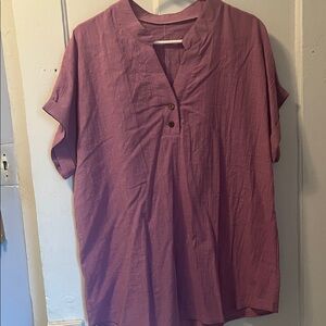 Women's Pink Button-Up Top